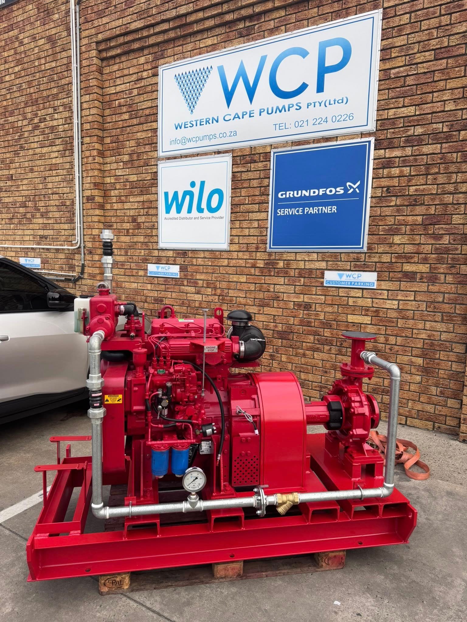 WCFP fire pump on a service truck